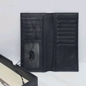 Merona Men’s Black Leather Checkbook Case Card Wallet Organizer NWT